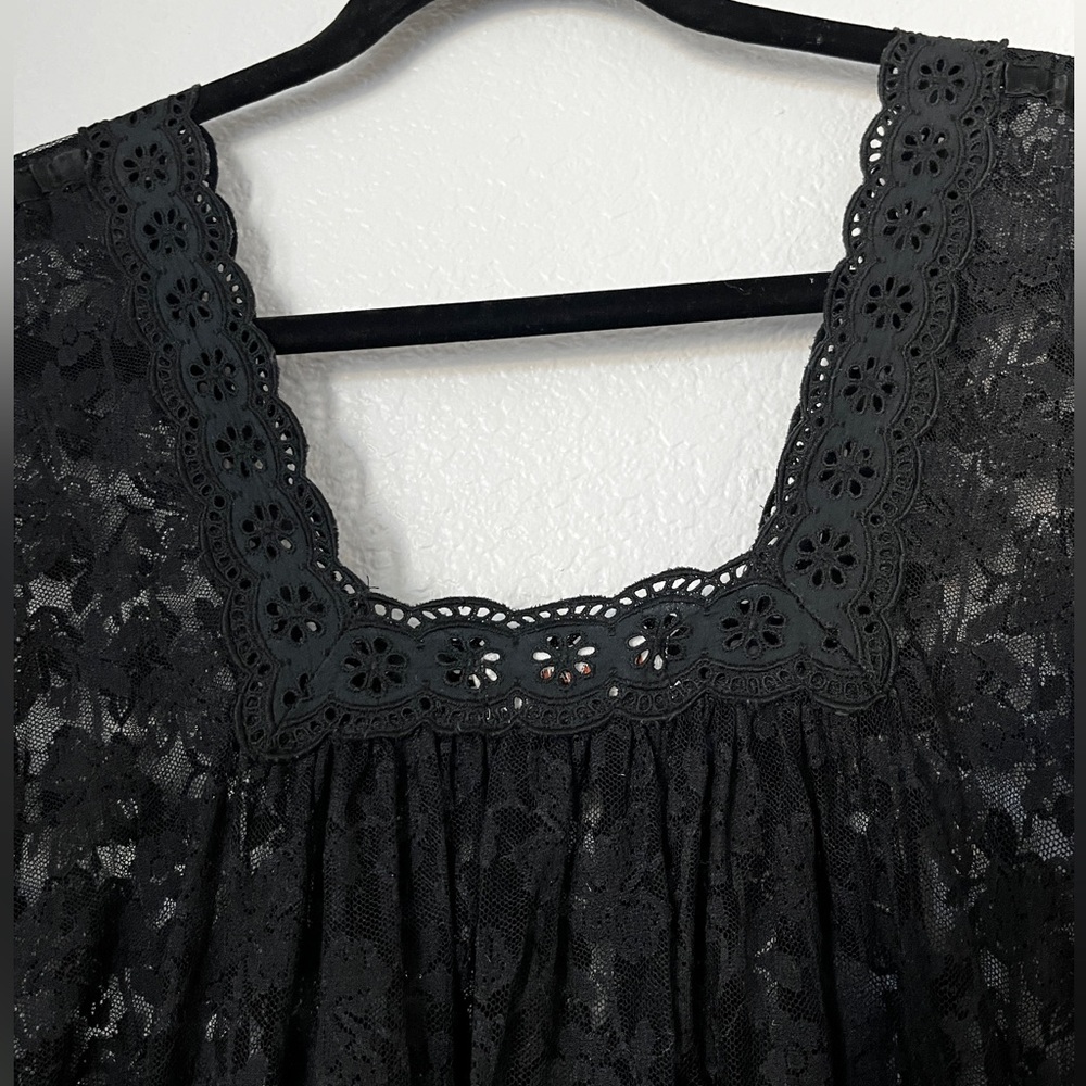 Vintage Yves Saint Laurent Black Lace Night Gown - Picture 3 of 12